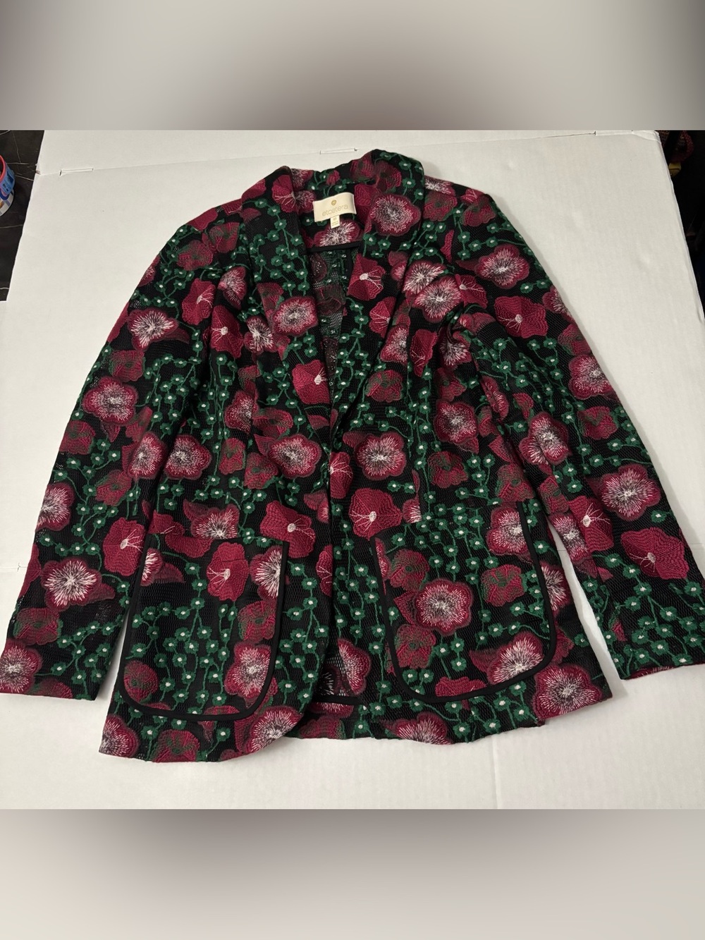 Etcetera Embroidered Lace Women Blazer Size 10